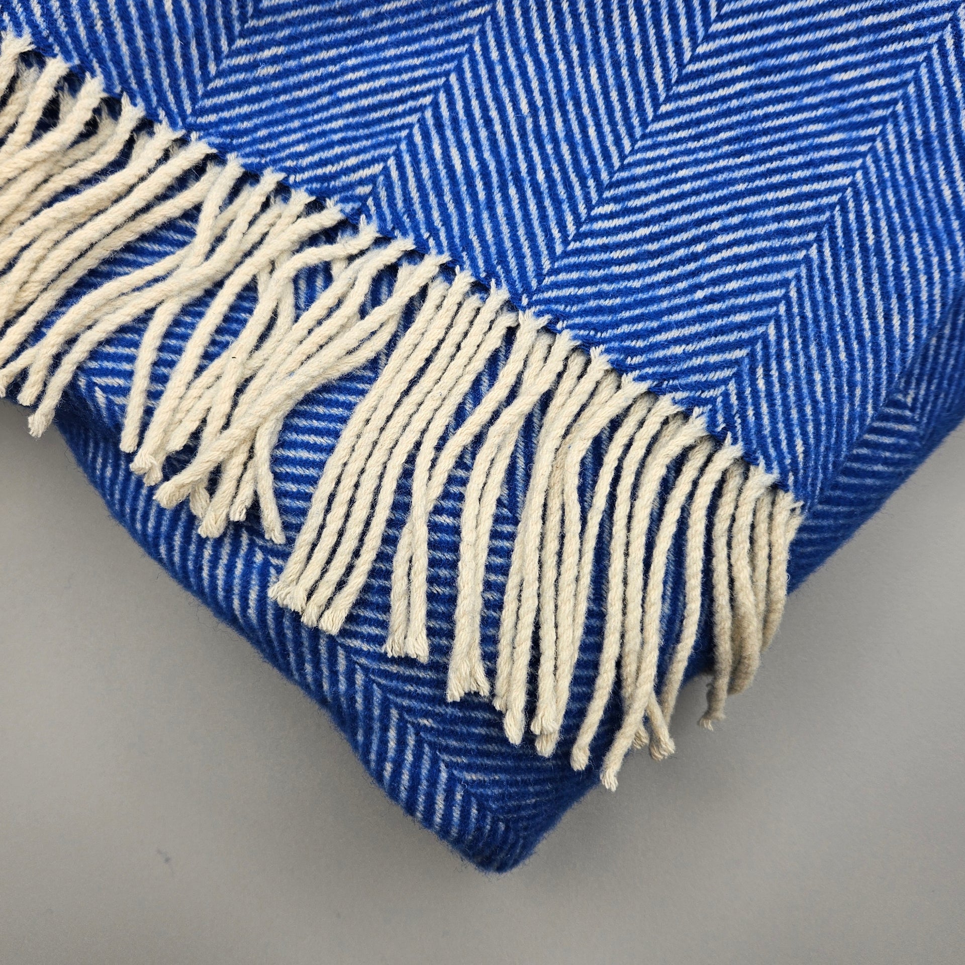 Cobalt Blue Herringbone Blanket