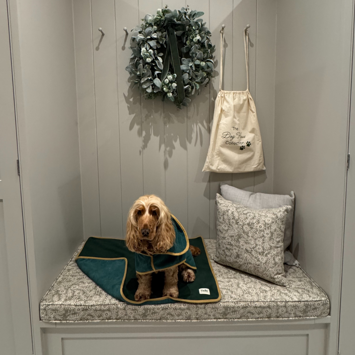 Forest Green Dog Mat - Microfibre Back