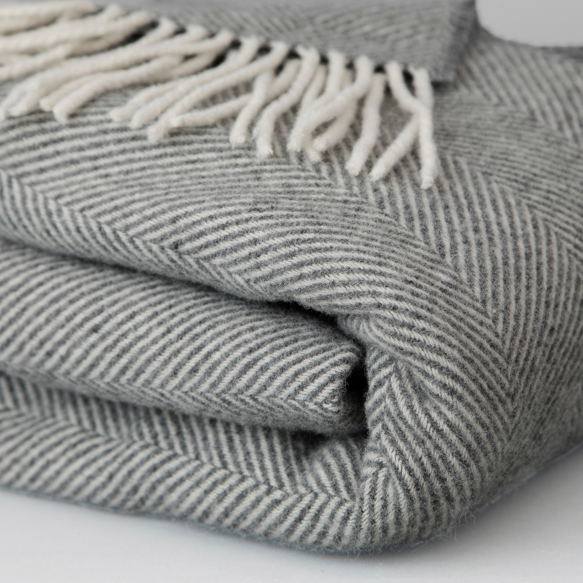 Charcoal Grey Herringbone Blanket
