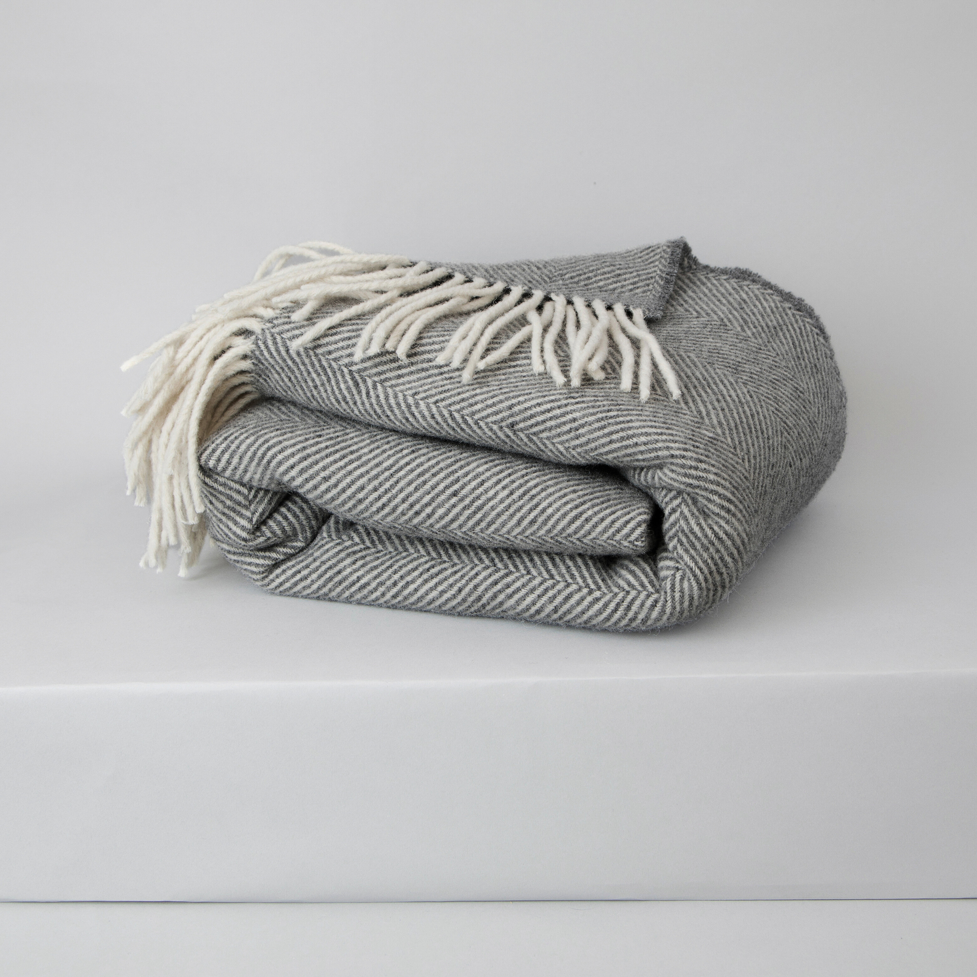 Charcoal Grey Herringbone Blanket