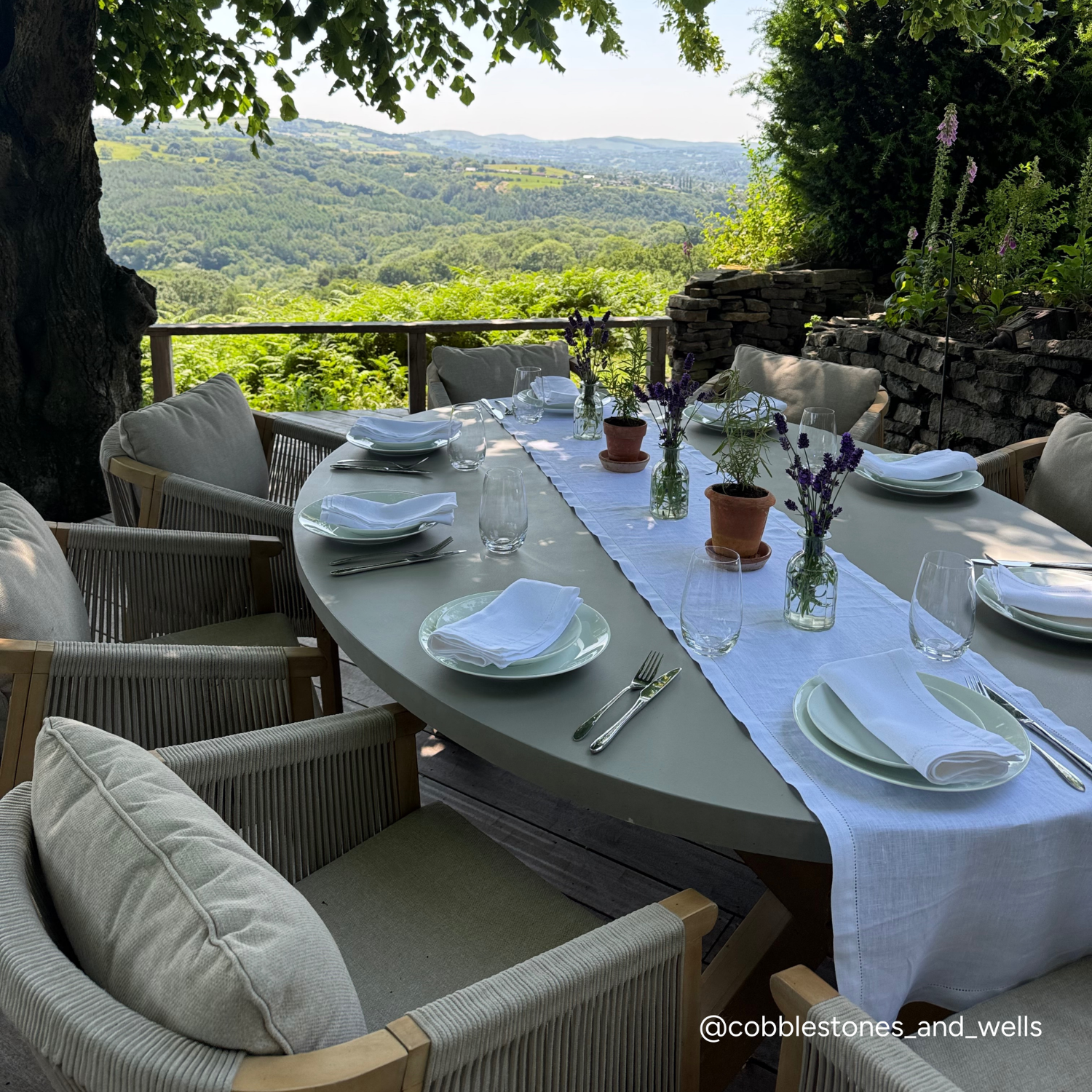 Hemstitch Linen Table Runner
