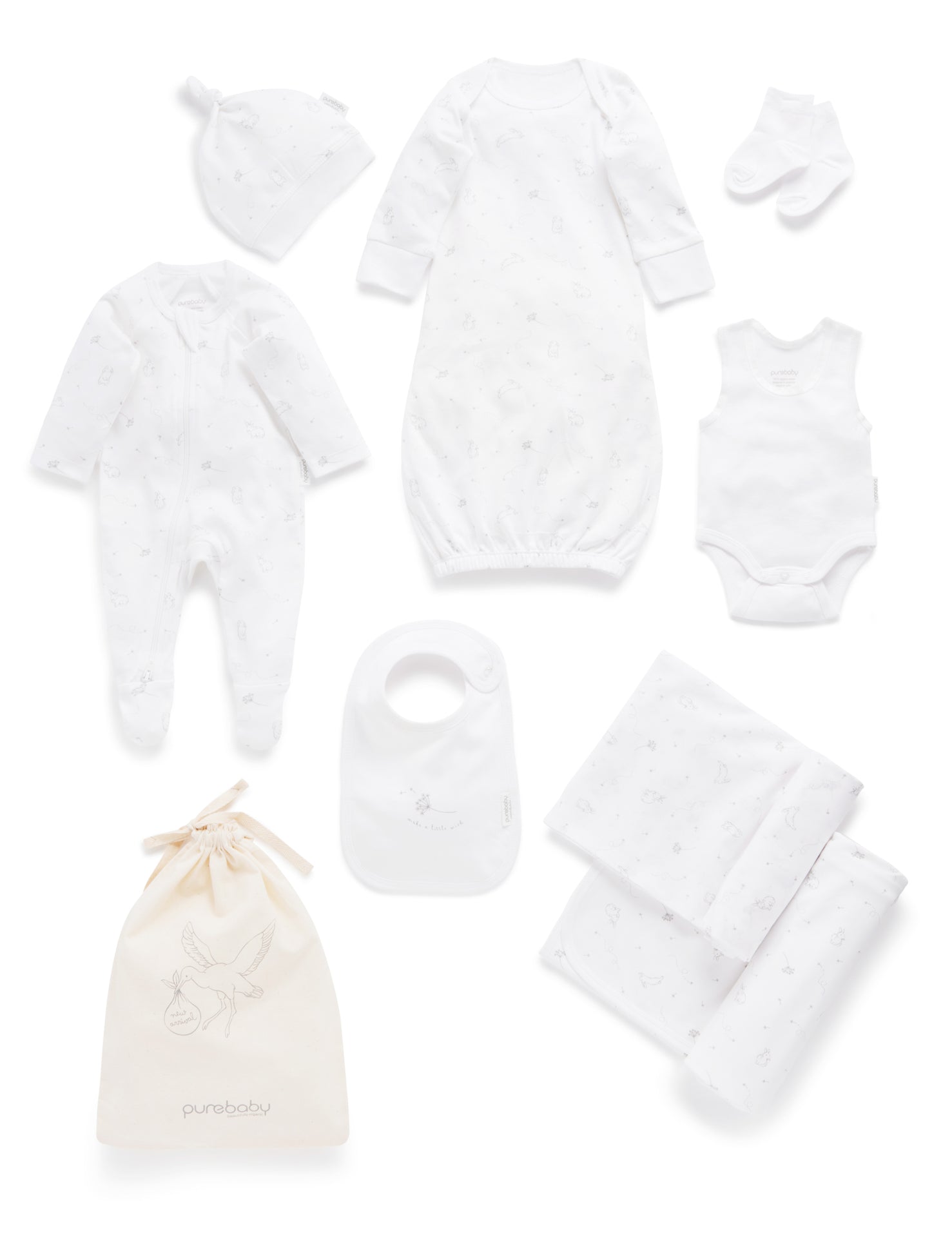 Purebaby Essentials New Born Dandelion Gift Set