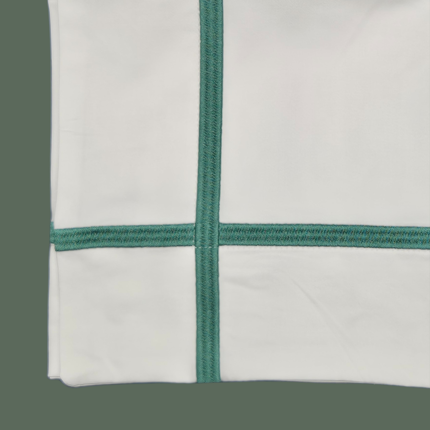 Peacock Green Cross Border 400 Thread Count Bedlinen Set