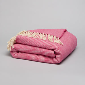 Fuchsia Pink Herringbone Blanket