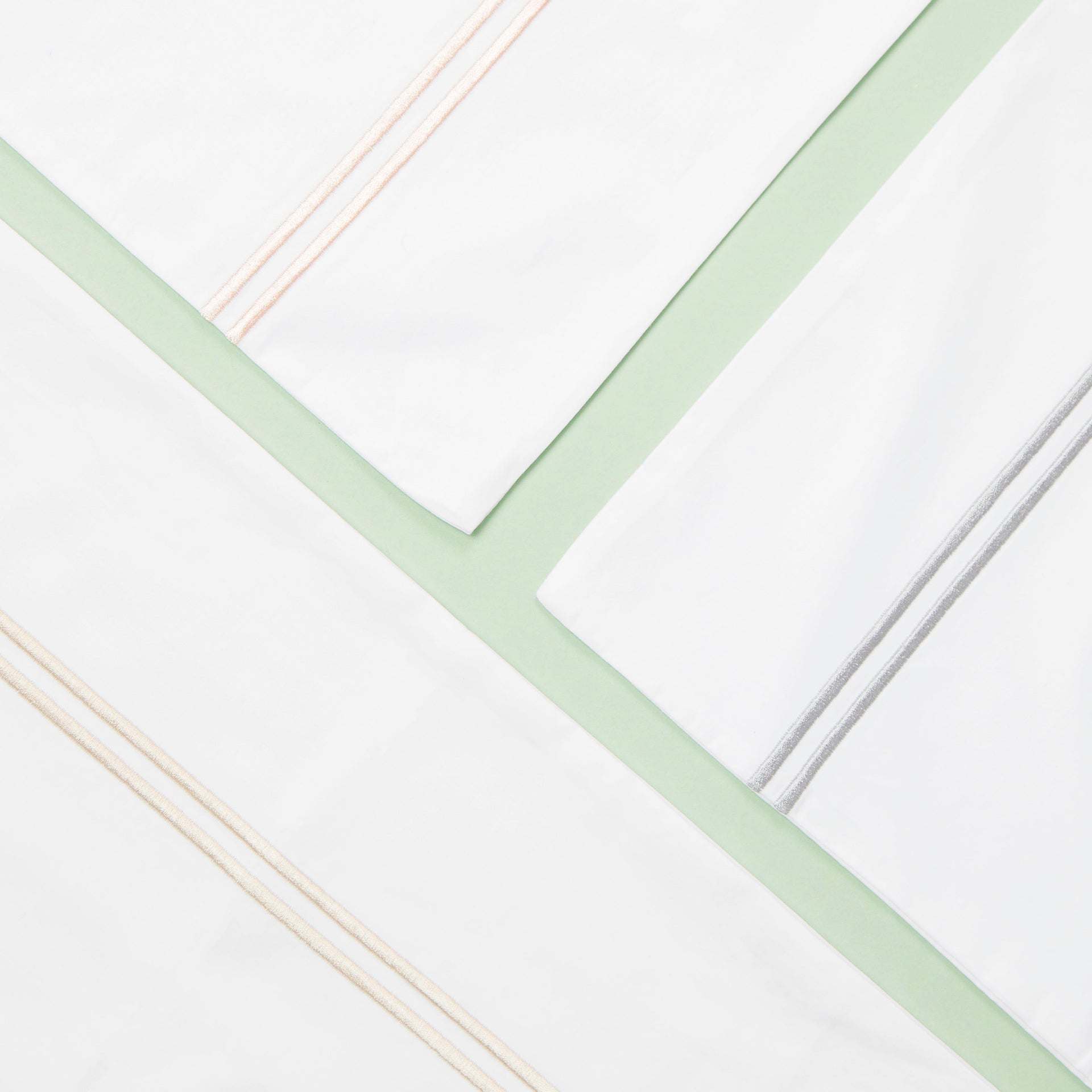 Classic Hotel 300 Thread Count Housewife Pillowcase Pair with Coloured Embroidery