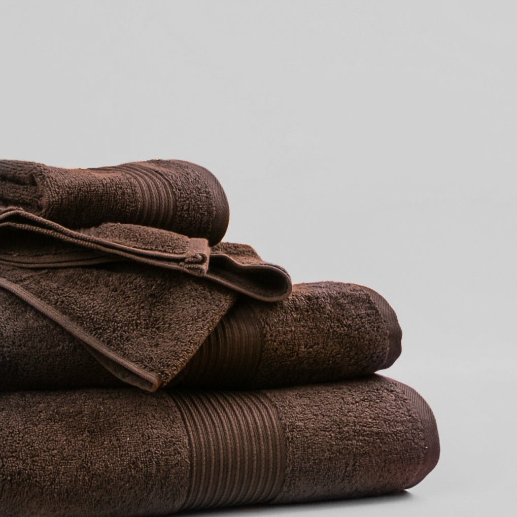 luxury spa towels dark brown 